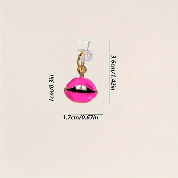 Super Cute Pink Lips For Apple iPhone • Dust Plug - Picture 2 of 5